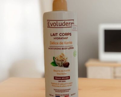 Lait corps hydratant Evoluderm, délice de Karité, 500 ml.  Peau sèche;